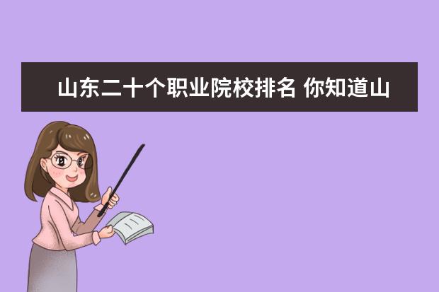 山东二十个职业院校排名 你知道山东省专科学校排名怎么样啊?