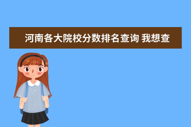 河南各大院校分数排名查询 我想查询自己在河南省的高考成绩分数排名 怎么查 - ...