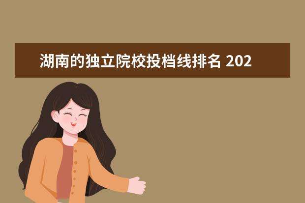 湖南的独立院校投档线排名 2022年湖南各大学投档线