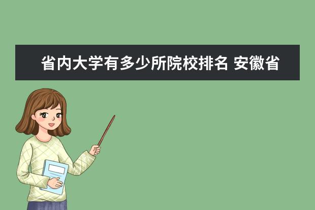 省内大学有多少所院校排名 安徽省内大学排名