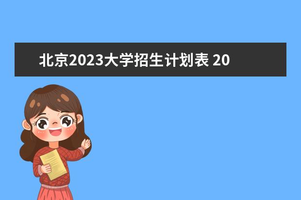 北京2023大学招生计划表 2023年高校招生计划什么时候公布