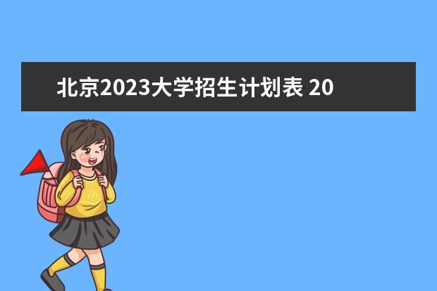 北京2023大学招生计划表 2023年高校招生计划什么时候公布