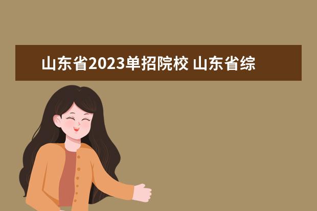 山东省2023单招院校 山东省综招学校有哪些2023