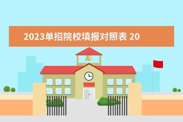 2023单招院校填报对照表 2023单招学校及分数线是多少啊?