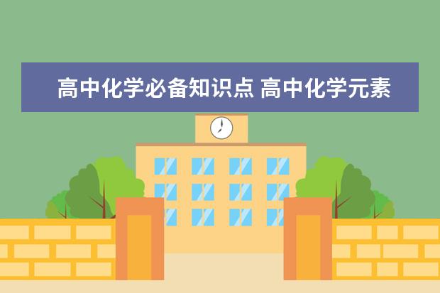 高中化学必备知识点 高中化学元素周期表怎么背