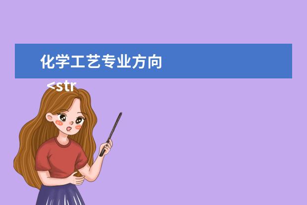 化学工艺专业方向 
  <strong>
   参考资料：
   百度百科-化学工程与工艺专业
  </strong>