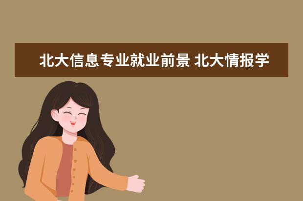 北大信息专业就业前景 北大情报学研究生就业怎么样