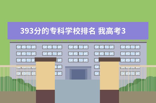 393分的专科学校排名 我高考393分可以报什么学校?