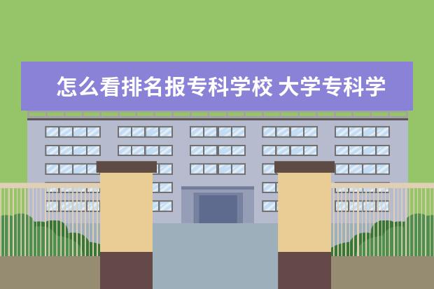 怎么看排名报专科学校 大学专科学校怎么报名?报哪个批次?怎么填学校代号? ...